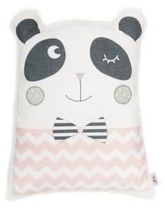 Pernă din amestec de bumbac pentru copii Mike & Co. NEW YORK Pillow Toy Panda, 25 x 36 cm, roz