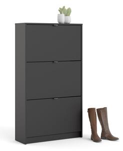 Pantofar vertical cu 3 sertare Tvilum Shoes, adâncime 24 cm, negru
