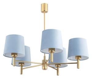 BRILAGI - Candelabru pe tijă MONTE, 5 x E27, 15 W, 230 V, albastru/auriu