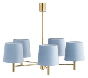 BRILAGI - Candelabru pe tijă MONTE, 5 x E27, 15 W, 230 V, albastru/auriu