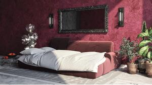 Canapea extensibilă din catifea cu șezlong pe partea stângă devichy Tous, roz închis