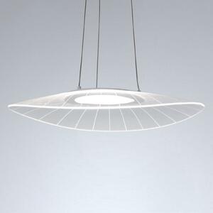 Fabas Luce Suspensie cu LED Vela, alb, ovală, 59 cm x 43 cm, reglabil, Alb, Camera de zi / sufragerie, Plastic, Design