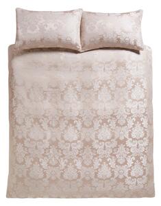Lenjerie de pat bej din damasc pentru pat dublu, extinsă 230x220 cm Damask Jacquard – Catherine Lansfield