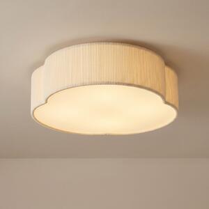 Lindby Plafonieră LED Winona, cu cablu, 48 cm, crem, CCT, reglabil, Bej, Camera de zi / sufragerie, Țesătură / Textil