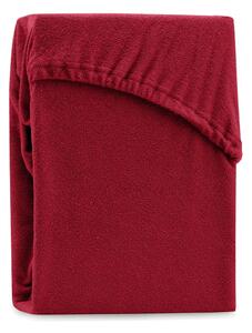 Cearșaf elastic pentru pat dublu AmeliaHome Ruby Siesta, 220-240 x 220 cm, roșu închis