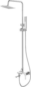 Invena Glamour set cadă și duș perete cu duș de ploaie crom AU-05-B01