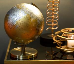 Decorațiune pentru masă Mauro Ferretti Globe, înălțime 28 cm, auriu-argintiu