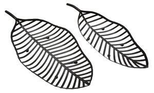 Set 2 boluri decorative Mauro Ferretti Leaf, negru