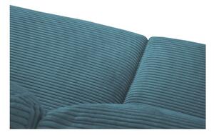 Canapea extensibilă XXL din catifea reiată Milo Casa Donatella, colț pe stânga, albastru