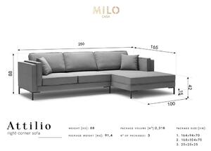 Canapea de colț Milo Casa Attilio, colț pe dreapta, bej