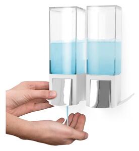 Dozator dublu pentru săpun lichid Compactor Clever Double, alb