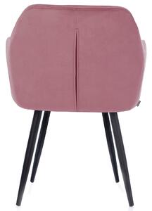 Scaun de sufragerie din catifea roz ARGENTO