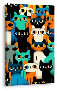 Tablou mozaic pisicesc vibrant