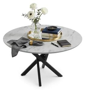 Masa extensibila bucatarie/living rotunda 95 *95 cm Alb marmorat,Ultra
