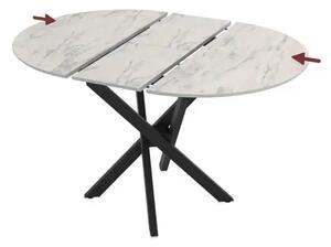 Masa extensibila bucatarie/living rotunda 95 *95 cm Alb marmorat,Ultra