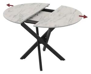 Masa extensibila bucatarie/living rotunda 95 *95 cm Alb marmorat,Ultra