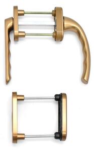 Set maner usa de balcon asimetrica cu rozeta Hoppe Tokyo din aluminiu culoare bronz F4