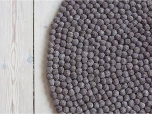 Covor cu bile din lână Wooldot Ball Rugs, ⌀ 90 cm, maro nucă