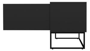 Masă TV cu picioare metalice și 2 uși Tenzo Lipp, lățime 118 cm, negru