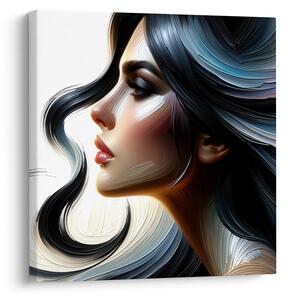 Tablou profil elegant cu păr colorat