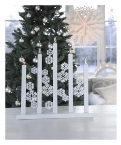 Sfeșnic cu LED Star Trading Snowfall, înălțime 46 cm, alb