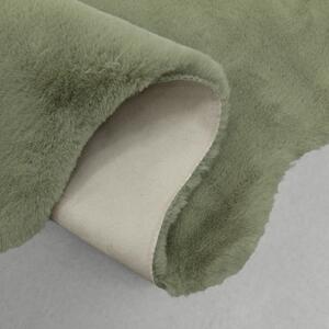 Covor blană artificială Solevito Romance Shape verde salvie 55x160 cm