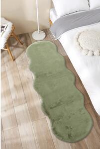 Covor blană artificială Solevito Romance Shape verde salvie 55x160 cm