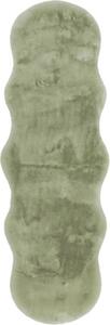 Covor blană artificială Solevito Romance Shape verde salvie 55x160 cm