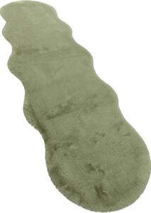 Covor blană artificială Solevito Romance Shape verde salvie 55x160 cm