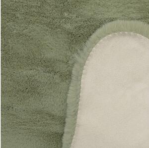 Covor blană artificială Solevito Romance Shape verde salvie 55x80 cm