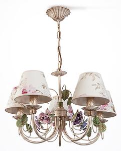 BRILAGI - Candelabru suspendat pe lanț CAMELLIA 5xE14/40W/230V multicolor/bej/patină