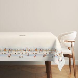 Fata de masa Craciun cu peisaj de iarna, bumbac 100% 140x180cm, Joy
