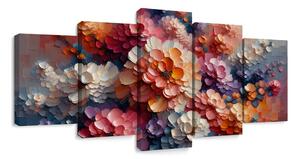 Tablou 5-piese explozie de culori florale