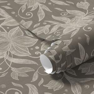 Tapet Flori liniare ușoare, volute decorative, Tapet flori, a00630v1 : Uwalls.ro
