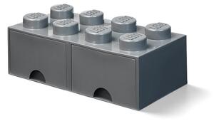 Cutie depozitare cu 2 sertare LEGO®, gri închis