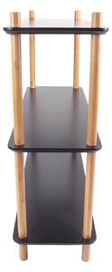 Etajeră cu picioare din bambus Leitmotiv Cabinet Simplicity, 80 x 82.5 cm, negru