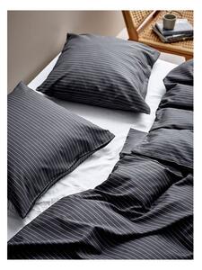 Lenjerie de pat din bumbac ranforce pentru pat single Södahl Stripes, 140 x 200 cm, gri închis