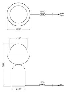 Osram - Lampă de masă DECOR BOWL 1xE14/25W/230V albastru/roz