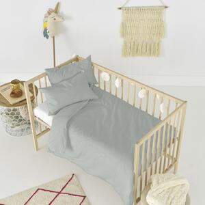 Lenjerie de pat din bumbac pentru copii Happy Friday Basic, 100 x 120 cm, gri