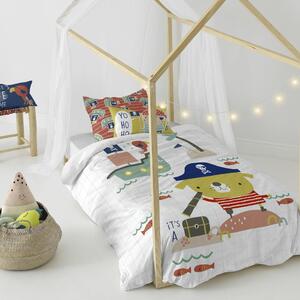 Lenjerie de pat din bumbac pentru copii Moshi Moshi Pirate, 140 x 200 cm