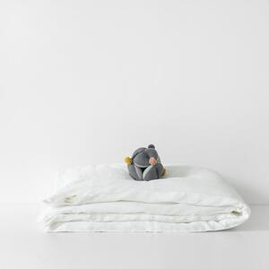 Lenjerie de pat din in pentru copii Linen Tales Nature, 70 x 100 cm, alb