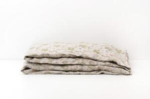 Lenjerie de pat din in pentru copii Linen Tales Botany, 70 x 100 cm, bej