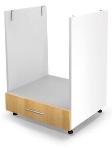 Dulap inferior de bucătărie pentru cuptor Verlene (lemn natural + alb). 1048697