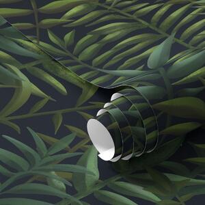 Tapet Frunze tropicale întunecate pe un fundal intens, Tapet natura, Tapet frunze, a00794 : Uwalls.ro