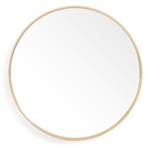 Oglindă de perete cu ramă din lemn de stejar Wireworks Glance, ø 45 cm