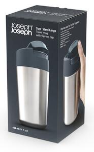 Cană de voiaj albastru-argintiu 450 ml Sipp – Joseph Joseph