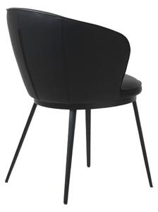 Scaun cu husă din imitație de piele Unique Furniture Gain Leath, negru