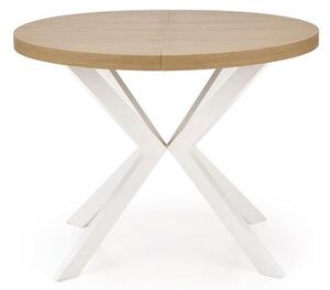 Masă de sufragerie extensibilă 100-250 cm Pepeera (alb + auriu) (pentru 6 8 persoane). 1049334