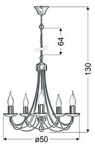 Lustră pe lanț MUZA 5xE14/40W/230V