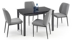 Set masă scaune pentru sufragerie Jacklyn (negru + gri închis) (pentru 4 6 persoane). 1049412